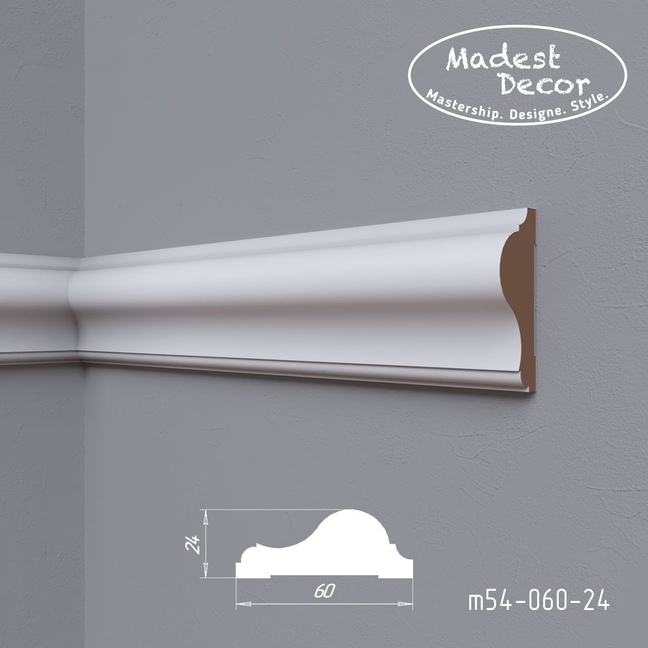 Молдинг под покраску Madest Decor m 5406024 2400×60×24